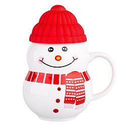 Altom Vianočný hrnček so silikónovým viečkom Snowman, 350 ml