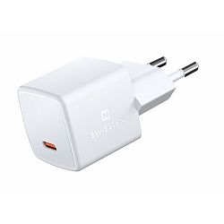 SWISSTEN Mini adaptér GaN 33W USB-C, biela